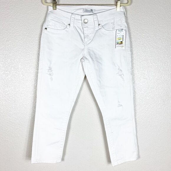 Seven7 Distressed White Detail Jeans Size 4 NWT - Picture 1 of 9
